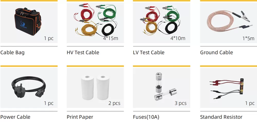 Accessories of DRT-320L 20A Automated Six-winding Transformer Ohmmeter